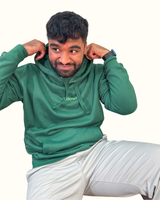 Dark Green Embroidered Hoodie